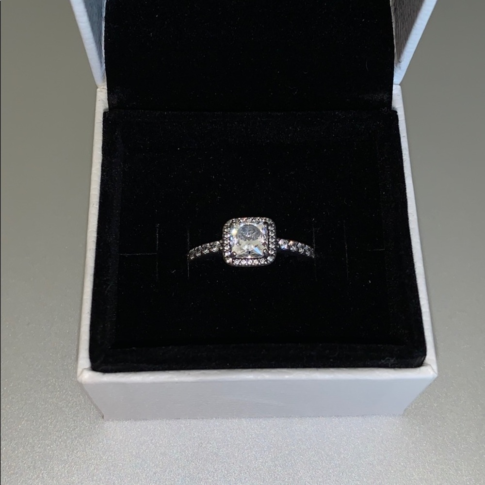 Pandora Square Halo Ring